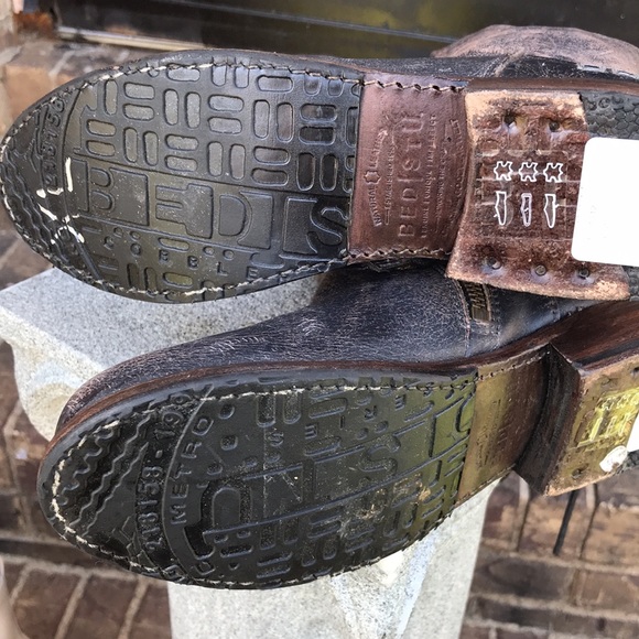 New BED|STU Brown Leather Calf Length Lace Boot - Picture 10 of 10